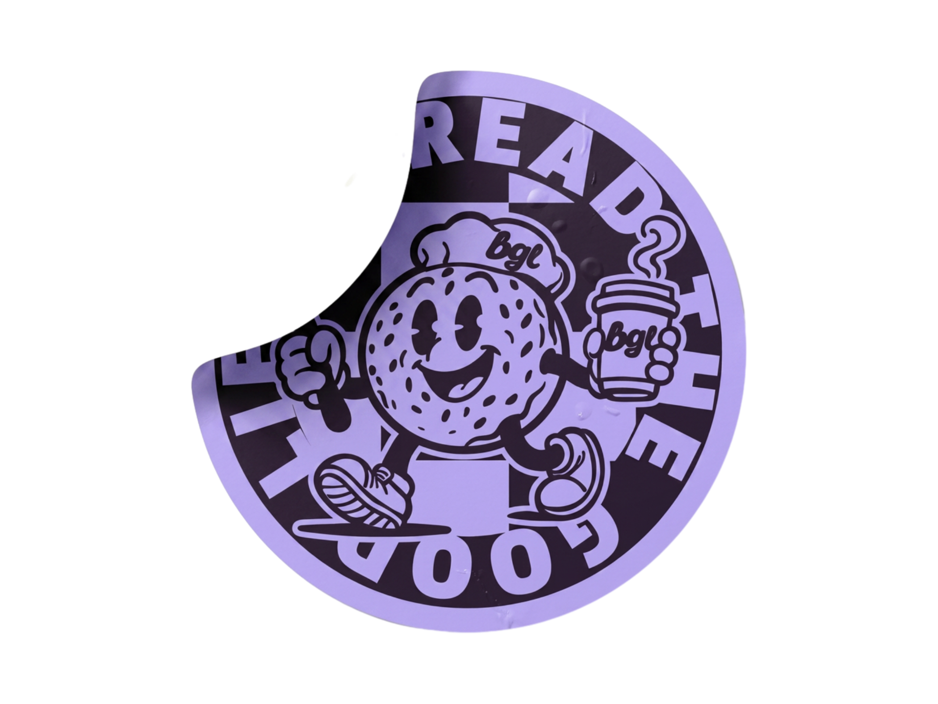 bgl die-cut Read The Good Life mascot sticker